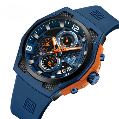 Elegant NAVIFORCE Watch NF8051T Quartz Chronograph Movement