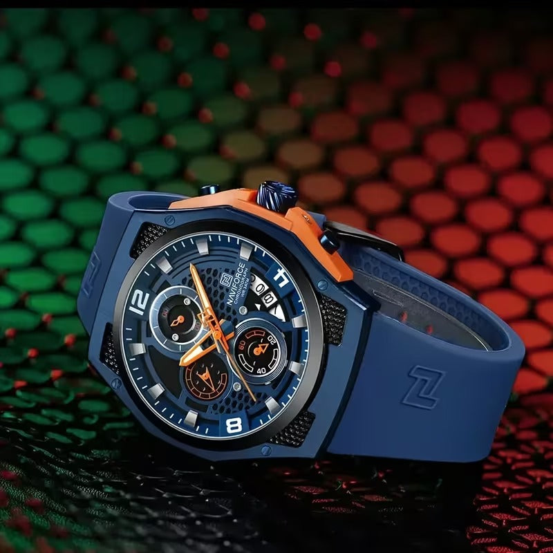 Elegant NAVIFORCE Watch NF8051T Quartz Chronograph Movement