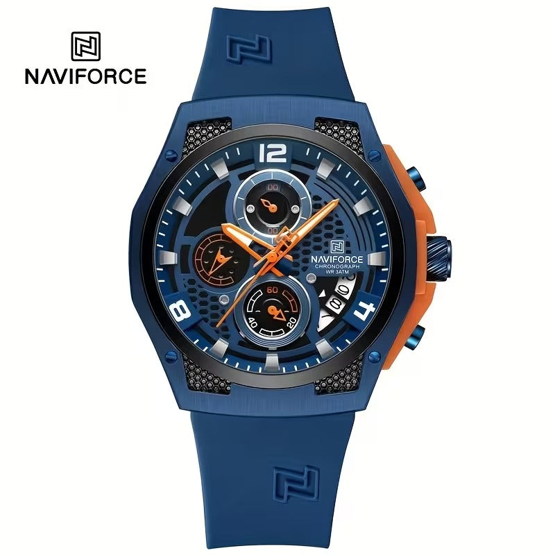 Elegant NAVIFORCE Watch NF8051T Quartz Chronograph Movement